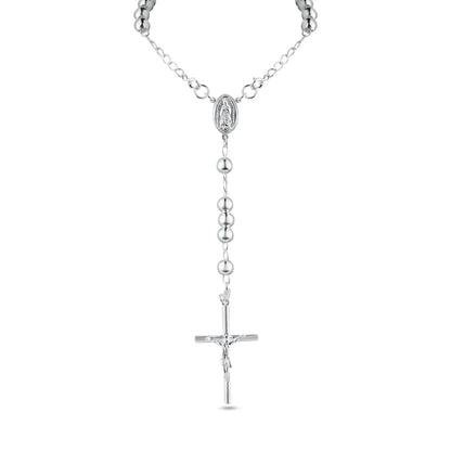 925 Sterling Silver High Polished Rosary 3mm