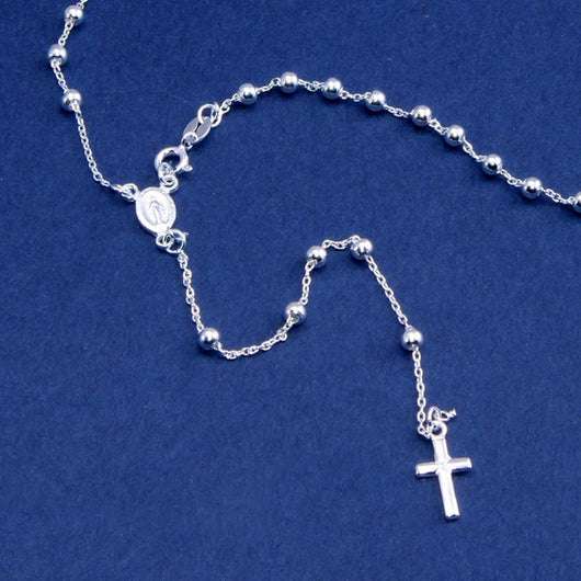925 Sterling Silver High Polished Rosary 3mm