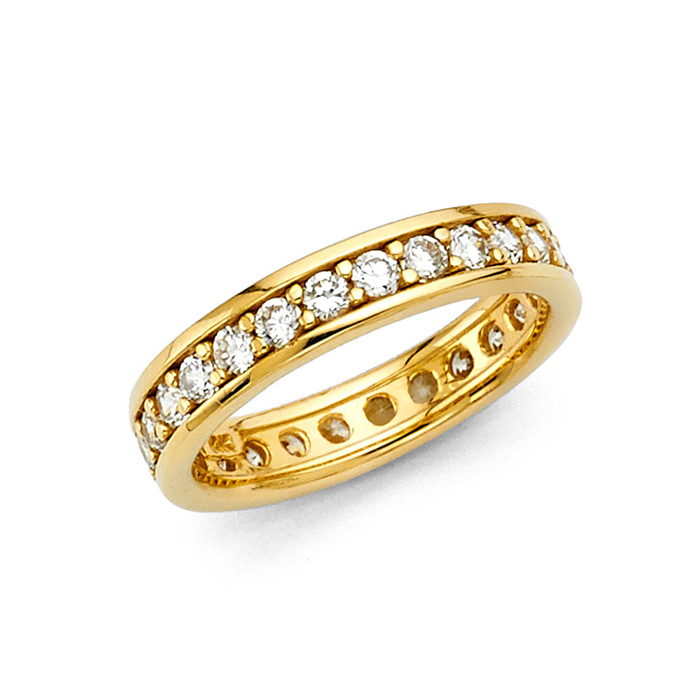 14K Yellow Gold CZ Wedding Band