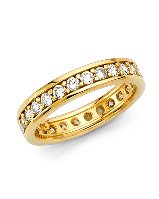 14K Yellow Gold CZ Wedding Band