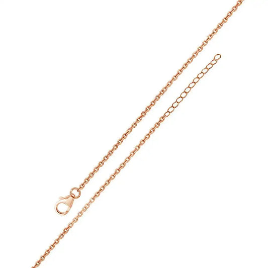 925 Sterling Silver Rose Gold Plated Adjustable Extension Chain 1.2mm