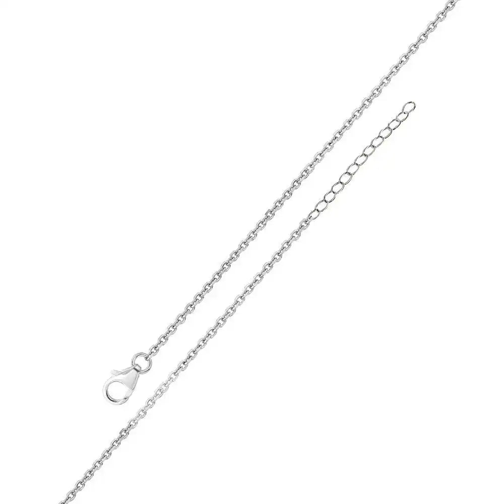 925 Sterling Silver Rhodium Plated Adjustable Extension Chain 1.2mm