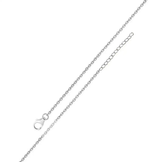 925 Sterling Silver Rhodium Plated Adjustable Extension Chain 1.2mm