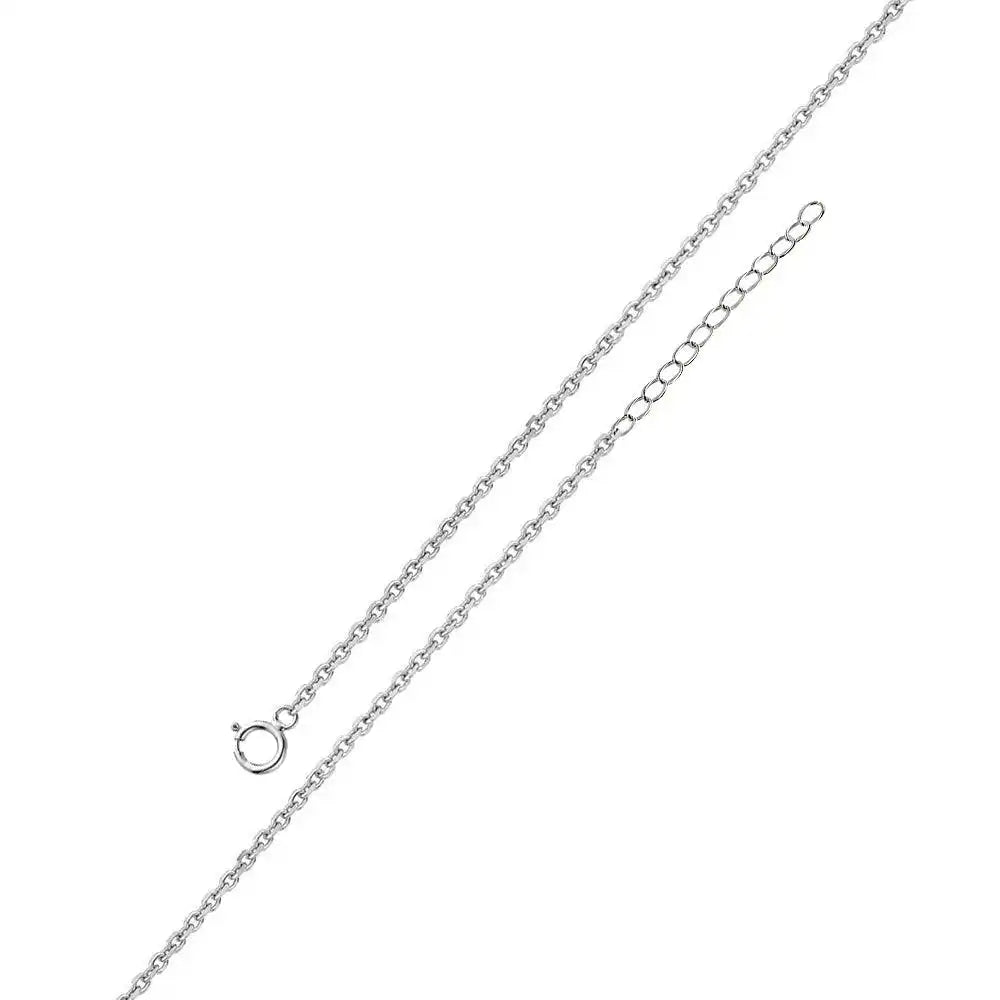 925 Sterling Silver Rhodium Plated Adjustable Extension Chain 1.2mm