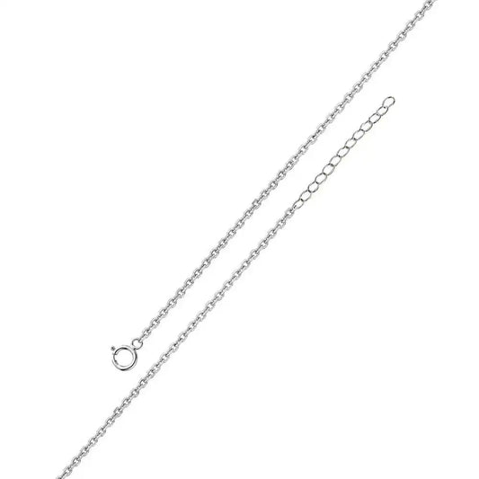 925 Sterling Silver Rhodium Plated Adjustable Extension Chain 1.2mm