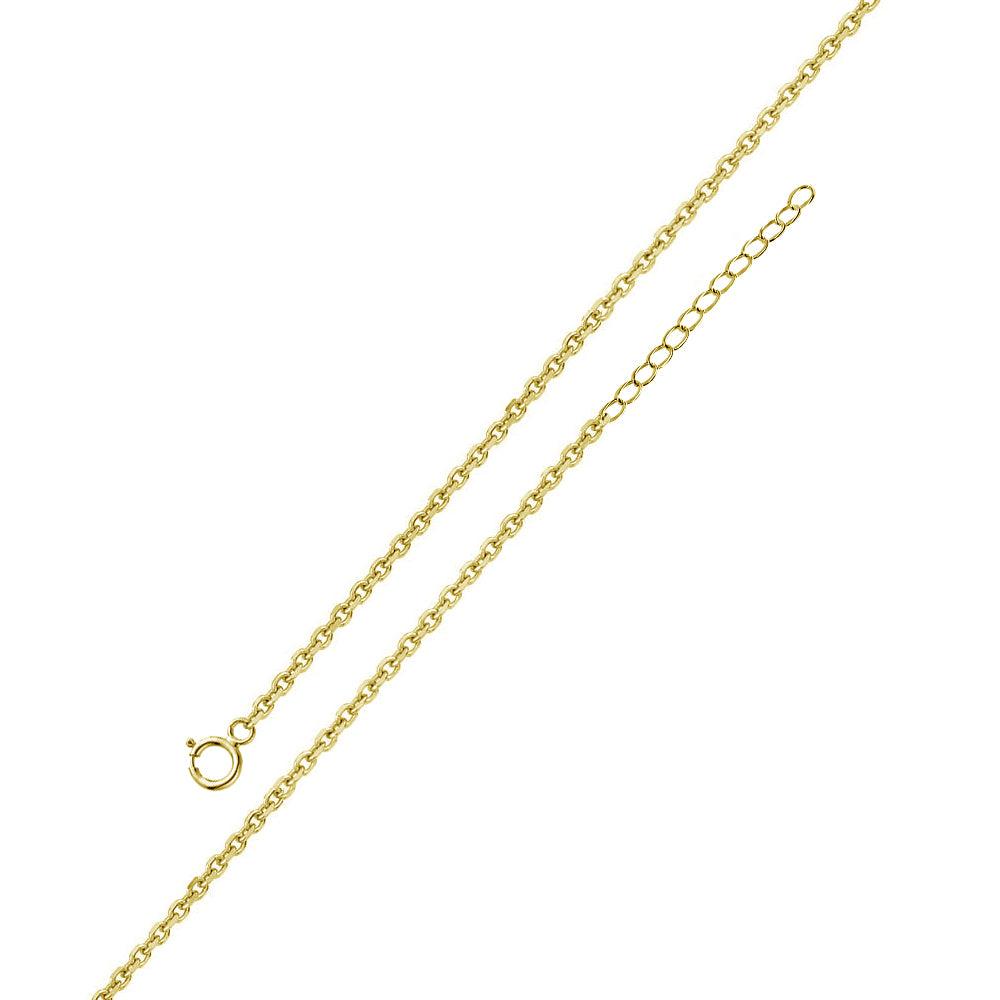 925 Sterling Silver Gold Plated Adjustable Extension Chain 1.25mm