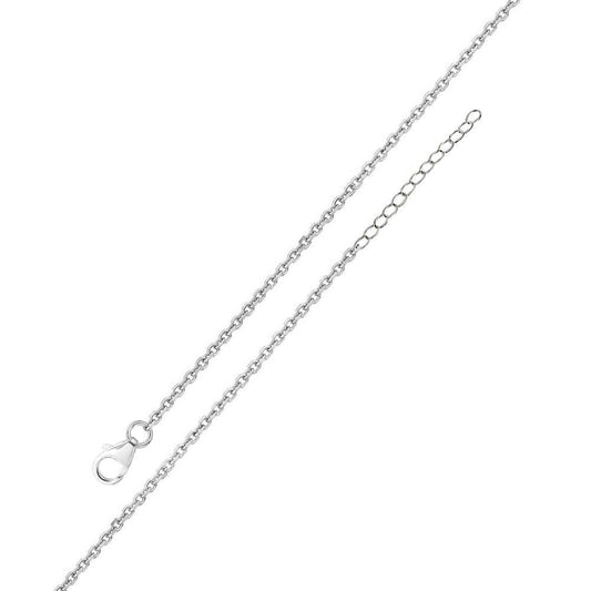 925 Sterling Silver Rhodium Plated Adjustable Extension Chain 1.25mm