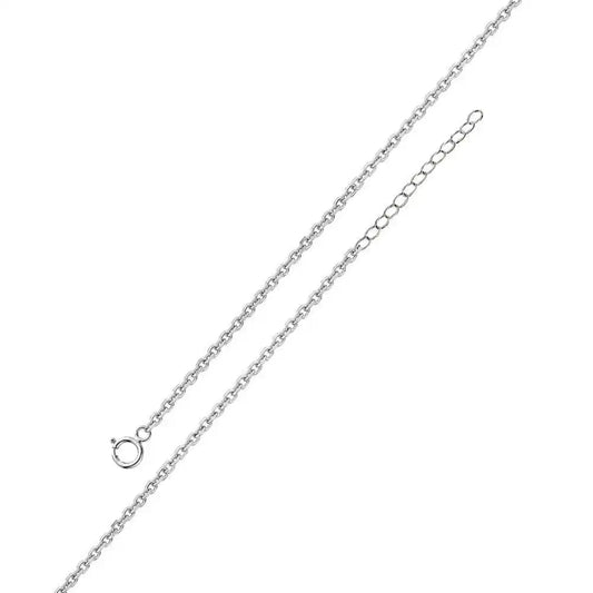 925 Sterling Silver Rhodium Plated Adjustable Extension Chain 1.25mm