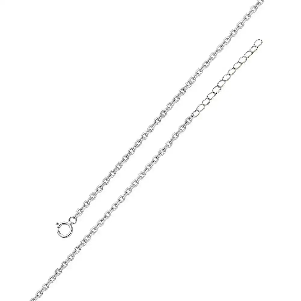 925 Sterling Silver Rhodium Plated Adjustable Extension Chain 1.6mm