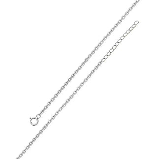 925 Sterling Silver Rhodium Plated Adjustable Extension Chain 1.6mm