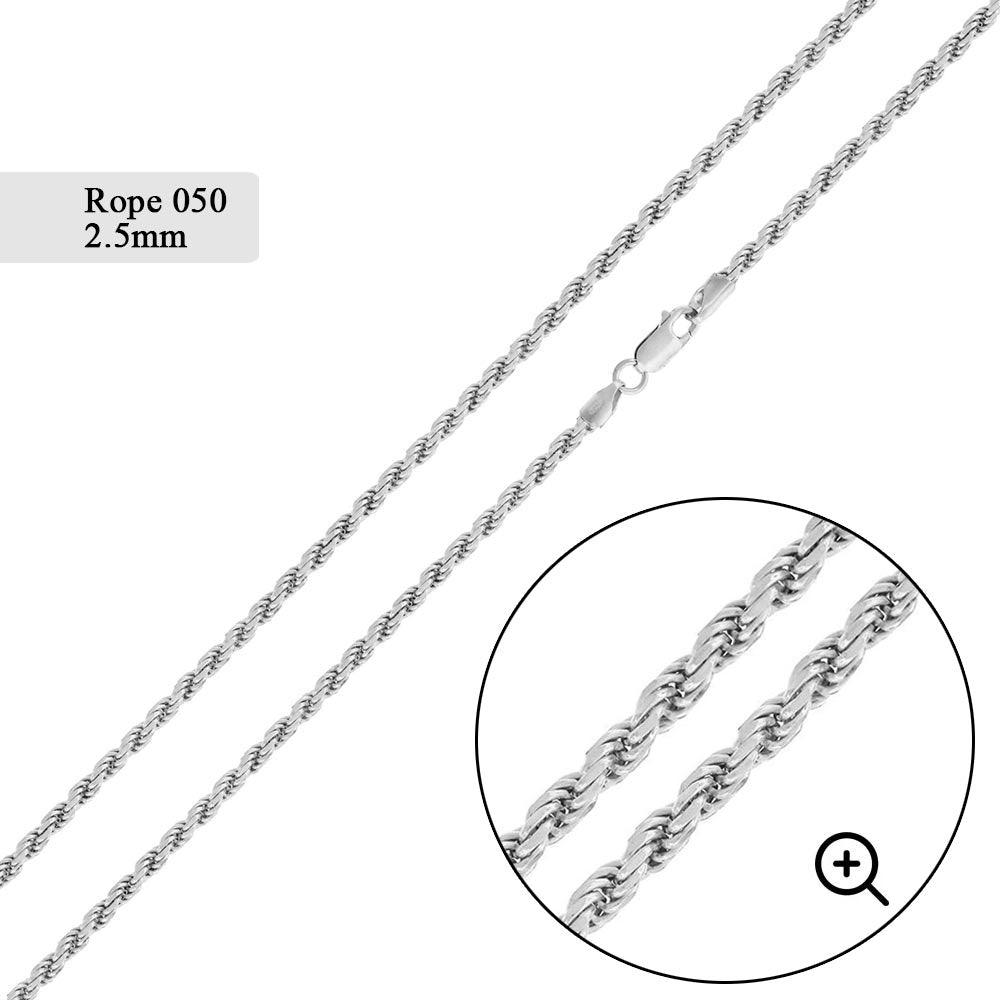 Silver Rope 050 Chain or Bracelet 2.5mm