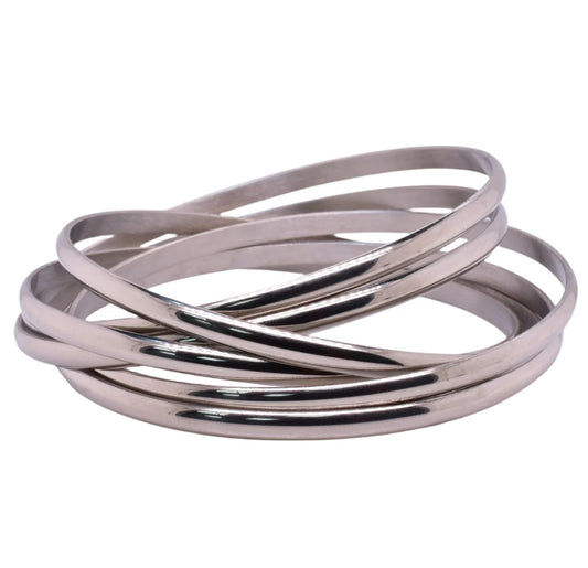 Stainless Steel Silver 7 Day 3.5mm Bangle