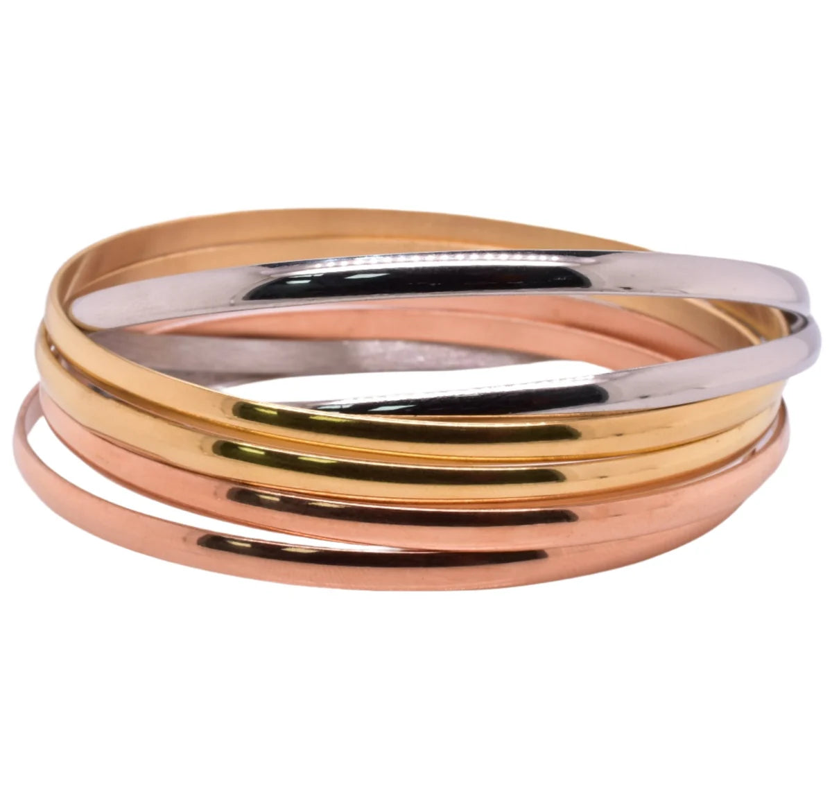 Stainless Steel 3 Toned 7 Day 3.5mm Bangle
