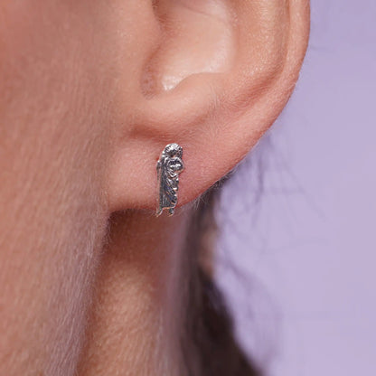 925 Sterling Silver High Polished Small Saint Jude Earrings