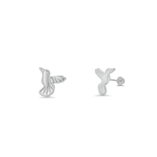 925 Sterling Silver  High Polished Hummingbird Earrings