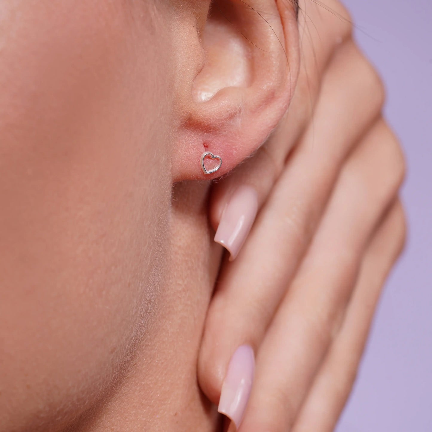 925 Sterling Silver High Polished Heart Silhouette Earrings