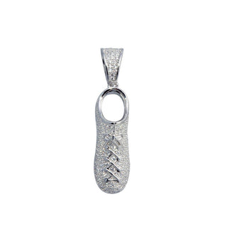 925 Sterling Silver Rhodium Plated Sneaker Shoe Hip Hop Pendant