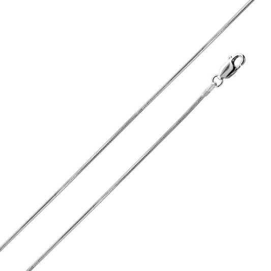 925 Sterling Silver 8 Sided Snake 030 Chain 1.2mm