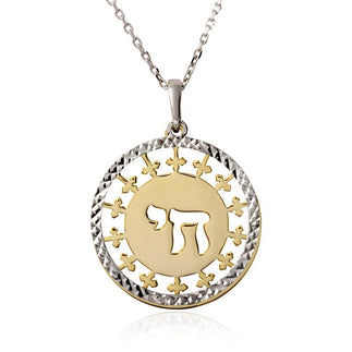 925 Sterling Silver Gold and Rhodium Plated It's a Good Life Symbol Necklace