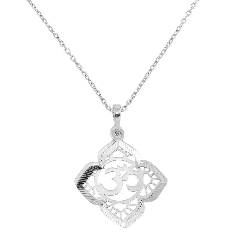 925 Sterling Silver Rhodium Plated Sahasrara Chakra Necklace