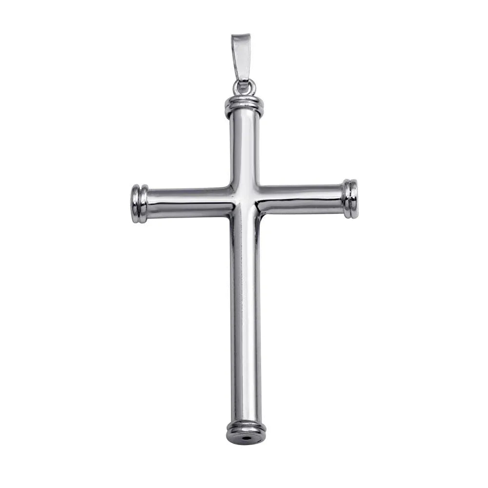 925 Sterling Silver Rhodium Plated Large Cross Pendant