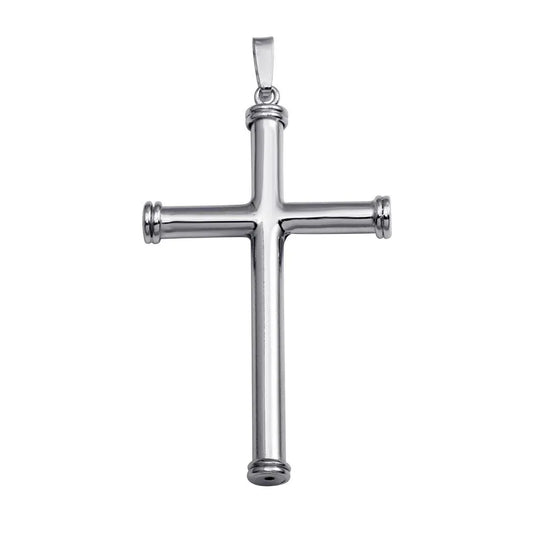 925 Sterling Silver Rhodium Plated Large Cross Pendant