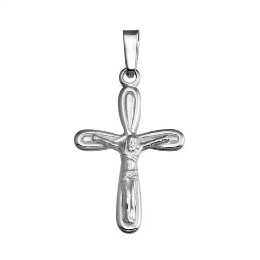 925 Sterling Silver Finish High Polished Infinite Crucifix Pendant