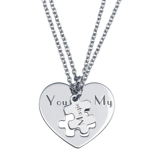 925 Sterling Silver Rhodium Plated You Are My Magic Heart Pendant Necklace