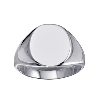 925 Sterling Silver High Polished Oval Engravable Ring