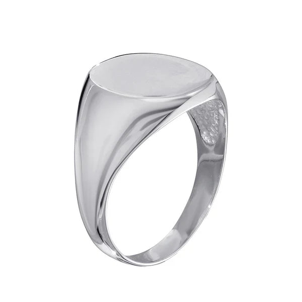 925 Sterling Silver High Polished Oval Engravable Ring