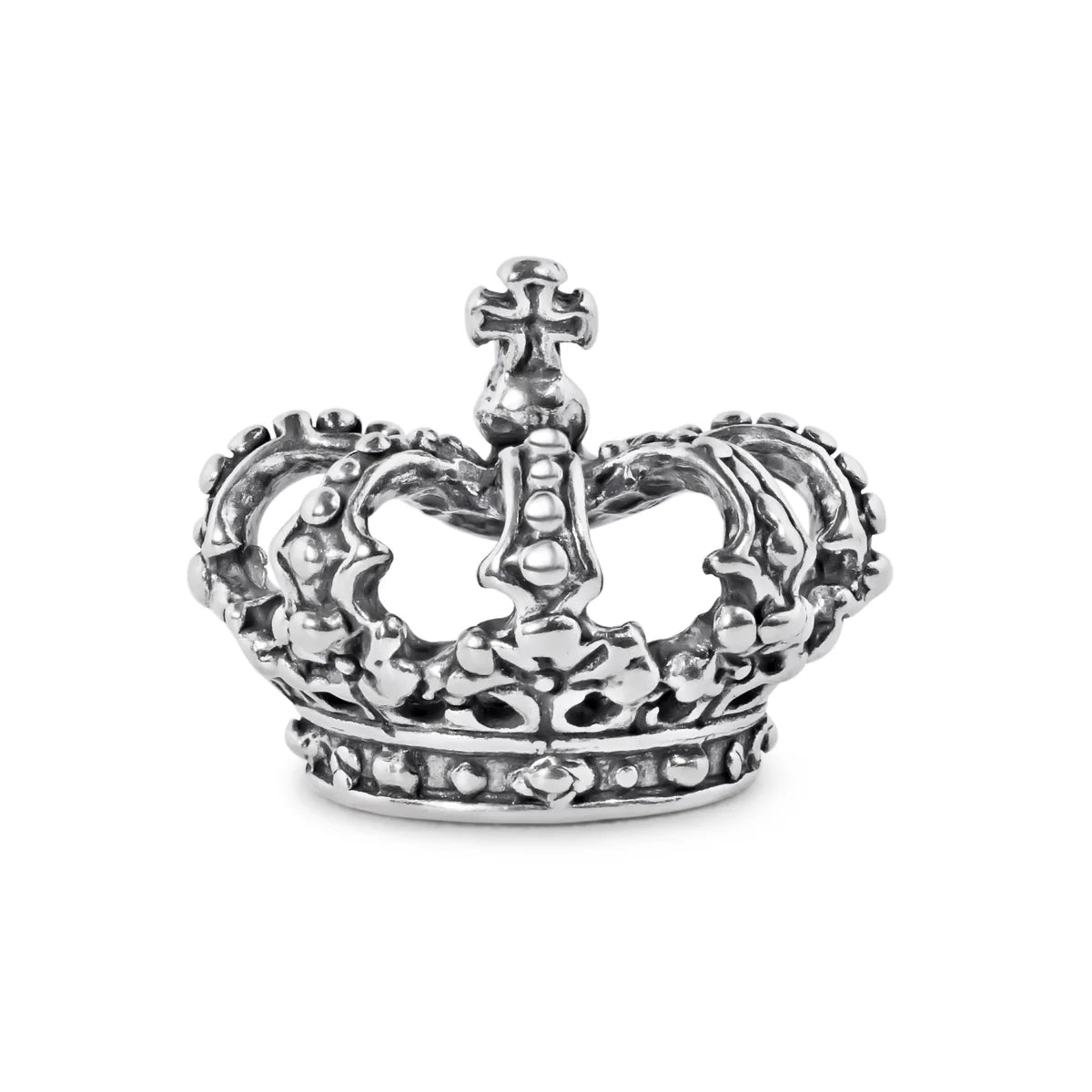 925 Sterling Silver Oxidized Crown Pendant