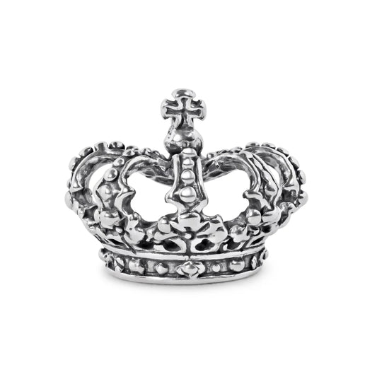 925 Sterling Silver Oxidized Crown Pendant