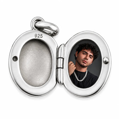 925 Sterling Silver High Polished Oval Locket