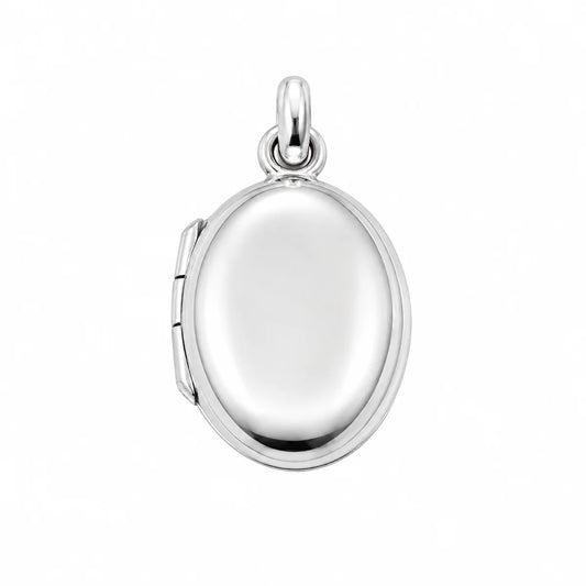 925 Sterling Silver High Polished Oval Locket