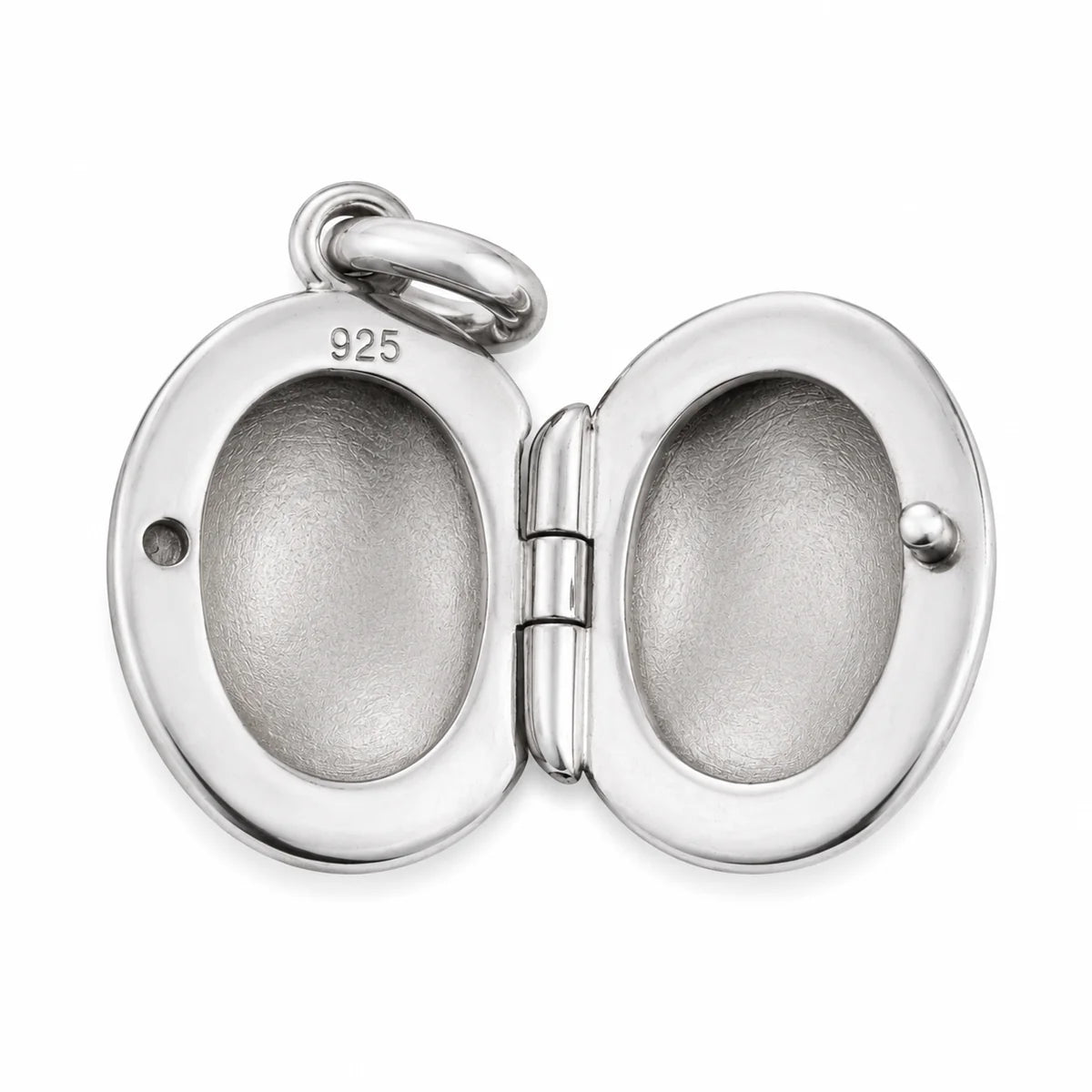 925 Sterling Silver High Polished Oval Locket