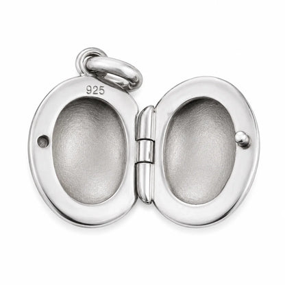 925 Sterling Silver High Polished Oval Locket