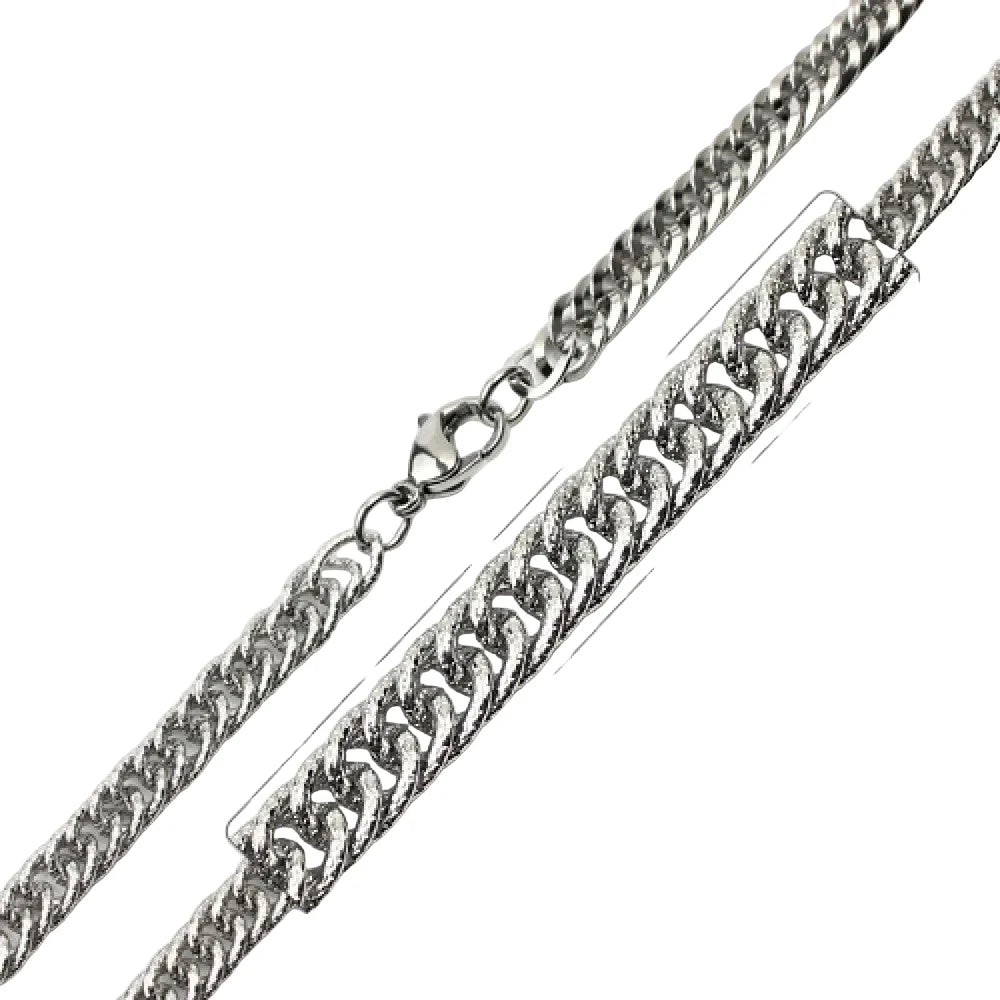 Plated Stainless Steel 5.5 Pave Cuban Link Chain Necklace