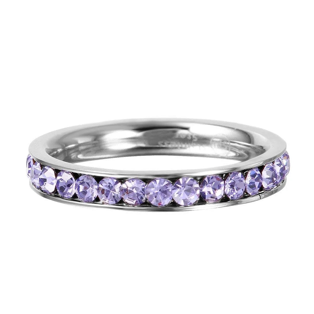 Stainless Steel CZ Eternity Band Ring June