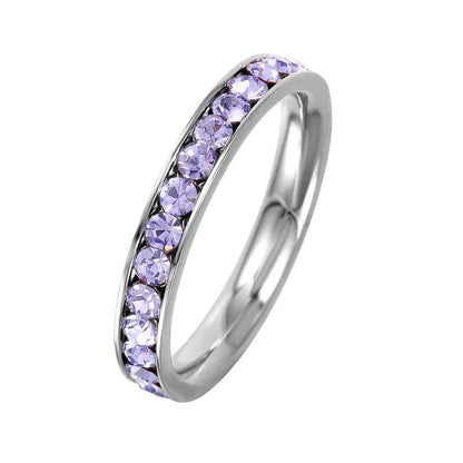 Stainless Steel CZ Eternity Band Ring June