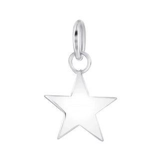 925 Sterling Silver High Polished Engravable Star Charm