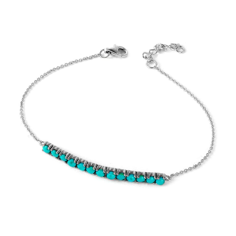 925 Silver Rhodium Plated Turquoise Bracelet