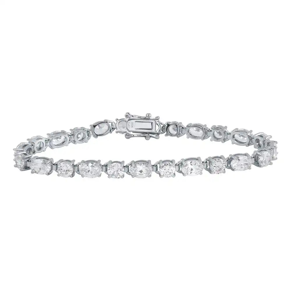 925 Sterling Silver Rhodium Plated 5.5mm CZ Tennis Bracelet