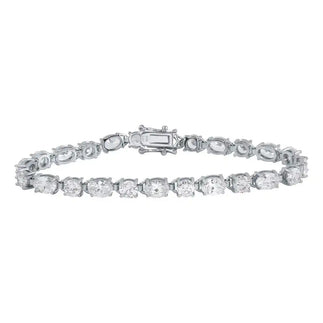925 Sterling Silver Rhodium Plated 5.5mm CZ Tennis Bracelet
