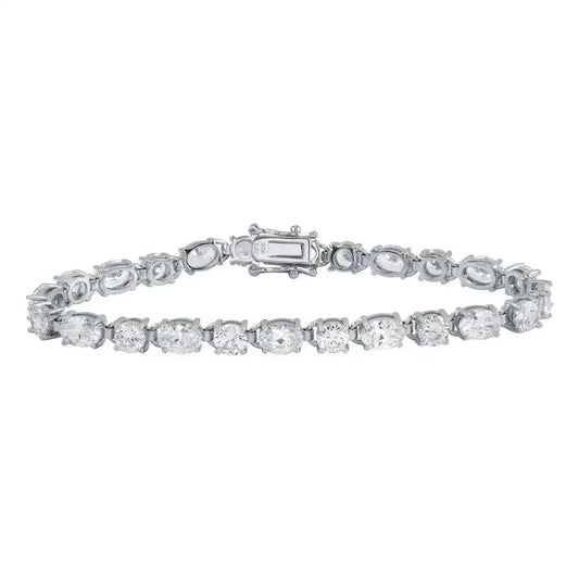 925 Sterling Silver Rhodium Plated 5.5mm CZ Tennis Bracelet