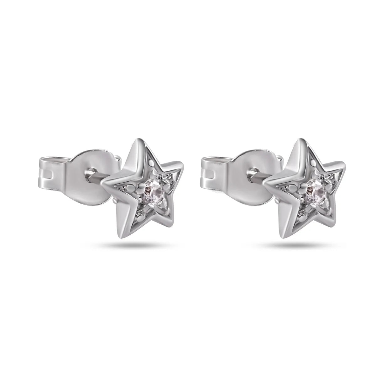 925 Silver Rhodium Plated CZ Earrings