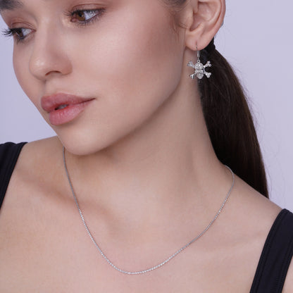 925 Sterling Silver Rhodium Plated Shiny Roc 025 Chain 1.4mm