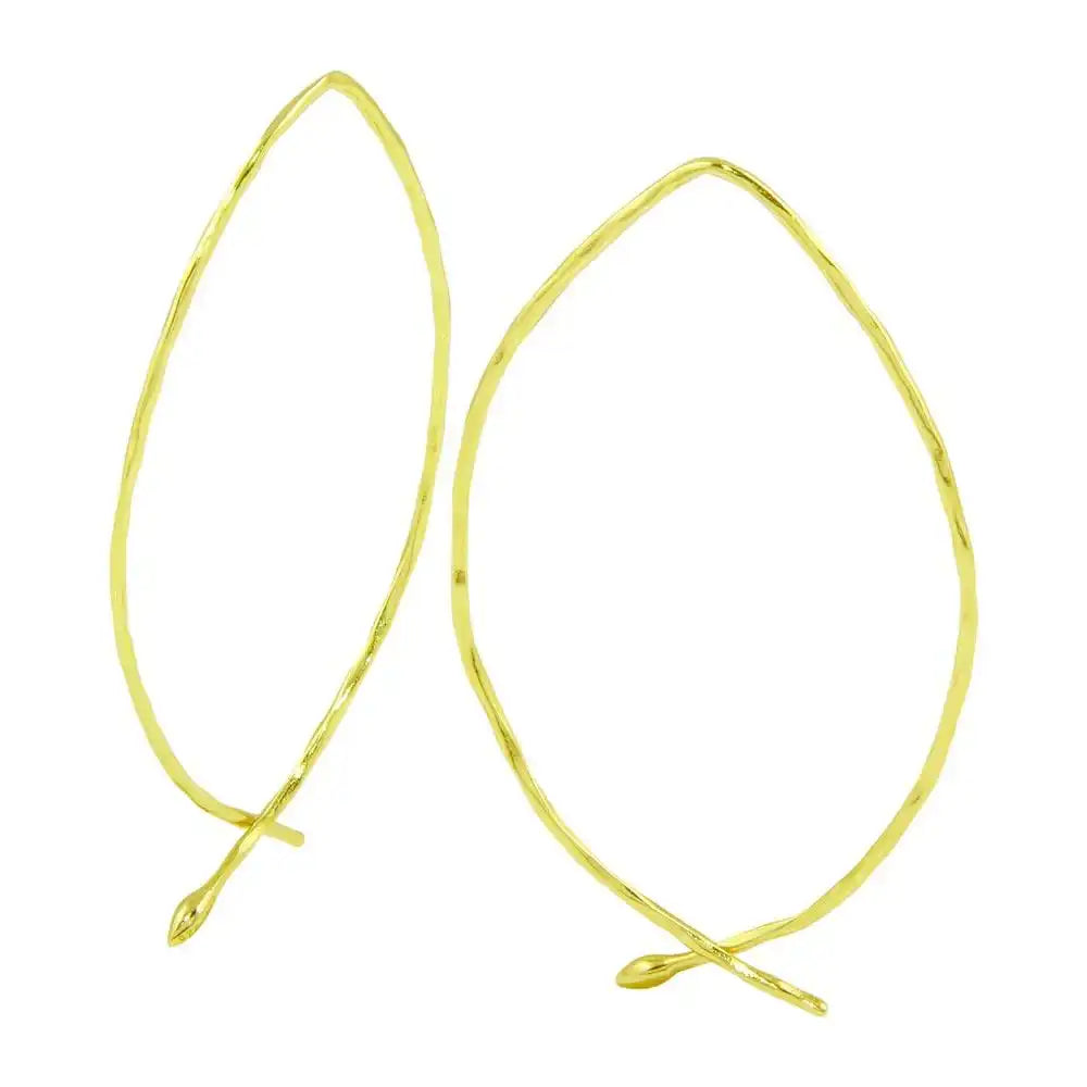 925 Sterling Silver Gold Plated Pull-Through Earrings
