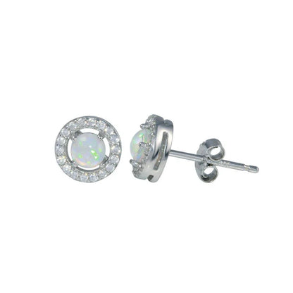 925 Sterling Silver Rhodium Plated Clear Multi CZ Stud Earring 7.5mm
