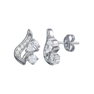 925 Sterling Silver Rhodium Plated Squirrel CZ Stud Earring