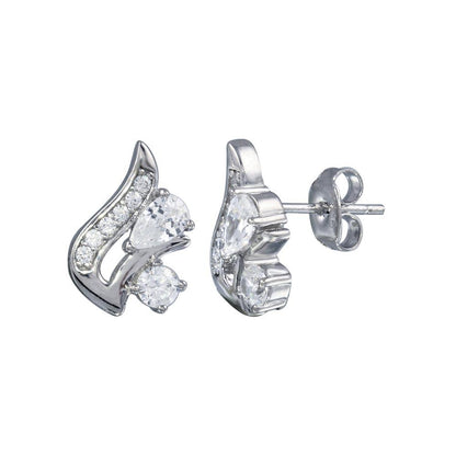 925 Sterling Silver Rhodium Plated Squirrel CZ Stud Earring